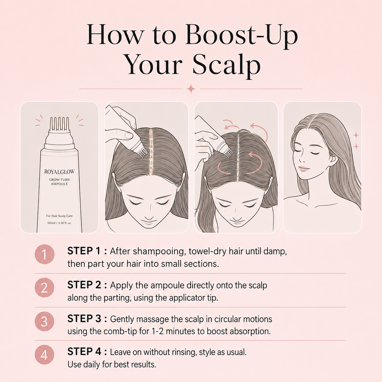 RoyalGlow Grow:Turn Ampoule – Scalp Care Serum for Hair Growth